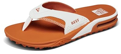Reef Mens Fanning Pregame Flip Flops - White/Orange - 11 UK