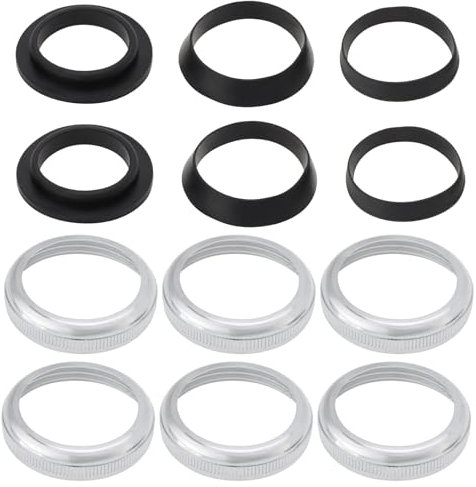 VGOL 2 Sets Rubber Wedge Seal Flat Gasket Seal Set with Brass Union Nuts for 1.25 Inch Sink Siphon Seal Sink Wash Basin Drain Pipe Odour Trap