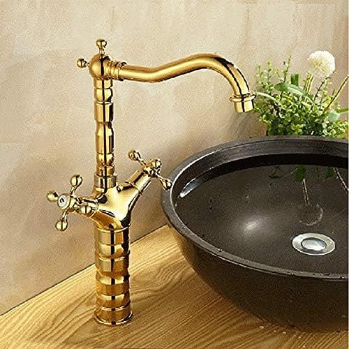 LMHAUSS Bathroom Sink Taps Faucet Basin Faucet,Gold Copper Bathroom Faucet Bathroom Basin Basin Faucet Basin Faucet Washbasin Double Toilet, Short,Short Vigorous