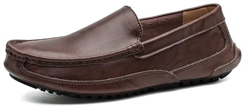 Mocasines y Loafers Hombres Cómodo Penny Casual Puente Cuero Barco Mocasines para Hombre Zapatos de Conducción