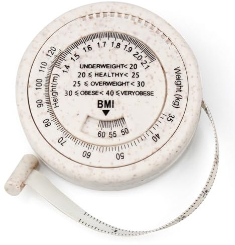 1 Pieza Cinta Métrica Corporal,Cinta Medir Cuerpo,Cinta de Medición de IMC,Retráctil,para Seguimiento del IMC,Medir el Cuerpo,Fitness,Costura,150 cm