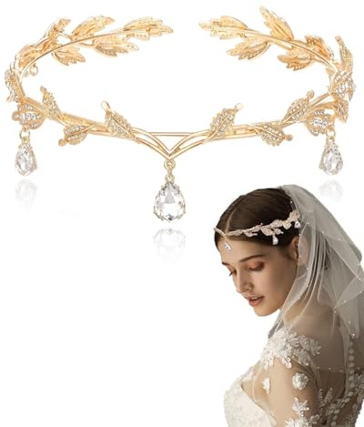 TPZORJX Tiara Elfica, Strass Corona Headband, Fasce per capelli da donna con strass, diadema con fiore di cristallo, diadema da sposa, accessori per matrimoni Balli di Fine Anno e Compleanni
