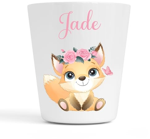 Générique Gobelet en Plastique pour Enfants | Gobelet Personnalisé avec Nom |Verre Plastique Incassable Personnalisé (Renarde Jade)