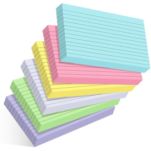 YAGUAO 240 Count Colored Index Cards 3x5 Inch Lined Flash Cards Note Cards