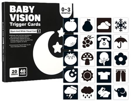 lisutupode Tarjetas Flash De Alto Contraste para Niños,Visual De Colores,Tarjetas De Estimulación Visual para BebesEstimulacion Temprana para Bebe 0 A 36 Meses para Regalar A Los Niños