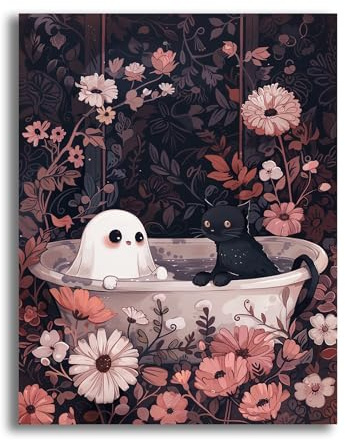 VAIIEYO 5D Diamond Painting Halloween, Diamond Painting Kit Completo Fantasma, Pittura Diamante 5D Fai da Te, Ricamo con Strass Punto Croce Arte e Artigianato Decorazione per Casa e Pareti 30x40cm-119