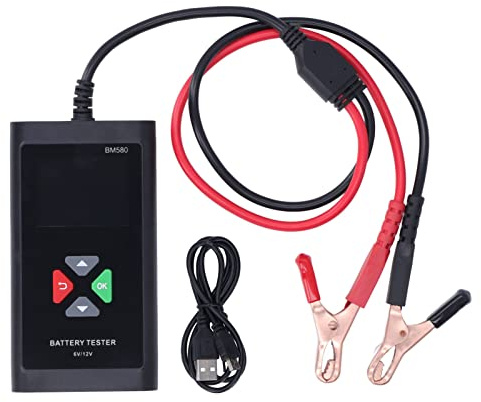 Testeur de batterie Analyseur de batterie automobile industriel portable avec écran couleur TFT 24 pouces pour batteries de tondeuse à gazon de moto de voiture 6V 12V