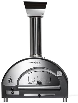 Generico Forno a Legna Tranquilli Arde Baby | Forno Compatto per Pizza e Pane | Interno 56x41 cm | Piano Cottura 43x41 cm | Opzioni con Piedini, Carrello o Tavolo Lavoro
