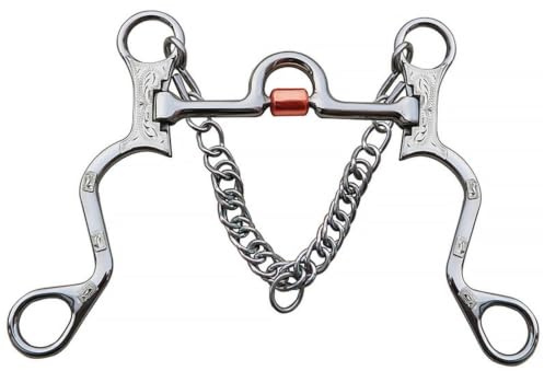 YWMJZEU Mors Western Décoré Mors D'entraînement Simple pour Équitants , Argent , 130MM