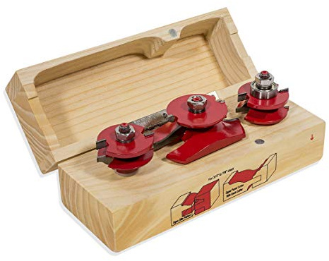 XtremepowerUS 3-Pieces Ogee Cutter Router Bit Set, 1/2 Shank for Cabinets, Handrails and Other Wood Surfaces with Wooden Case