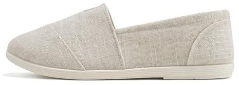 Soda Shoes Women's Obji Round Toe Casual Flat with Padded Insole (Beige, 6.5)