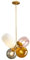 KCO Moderne Pendelleuchte 4-flammig,Kinderserie aus farbigem Glas Hängeleuchte Höhenverstellbar