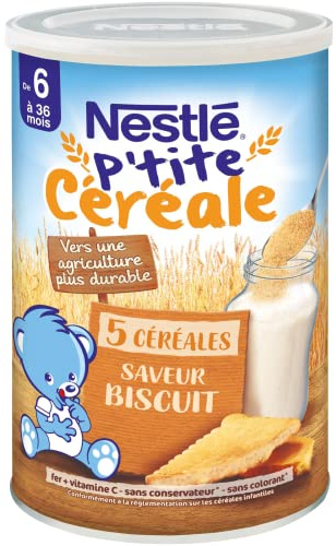 Nestlé Bébé P'tite Céréale Céréales déshydratées Biscuit - dès 6 mois - Boîte de 415g