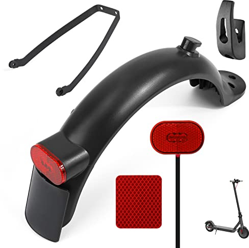 TAGVO Guardabarros Trasero para Scooter, Soporte De Guardabarros y Luz Trasera, Licencia y Gancho Delantero - Accesorios De Repuesto para Scooter Eléctrico Xiaomi M365/M365 Pro/M365 Pro2/1S
