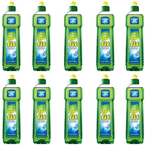 fit Original Geschirrspülmittel flüssig (10 x 750ml), biologisch abbaubares Spülmittel, höchste Spülkraft und sparsamer Verbrauch, nachhaltig & vegan
