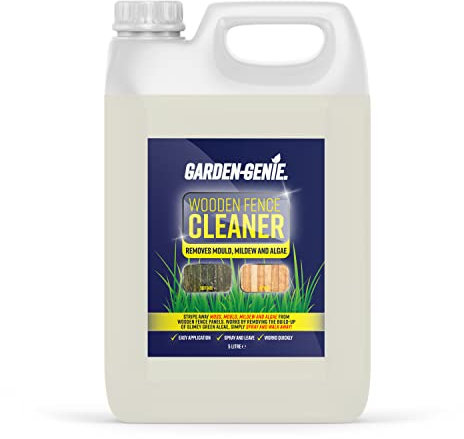 Garden Genie - Wooden Fence Cleaner | Mould, Mildew, Lichen, Algae Remover | Outdoor Treatment, Spray and Leave Formula - 5 Litre