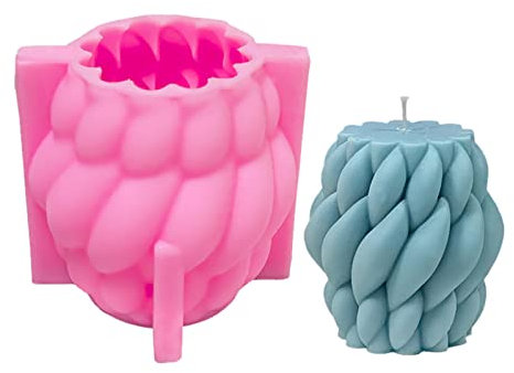 Gsrhzd Kerzenform Silikon, 3D Kerzen Silikonformen Zum Gießen, Seife Form, Für Bastelornamente, Fondant, Duftkerzen, Schokolade, M