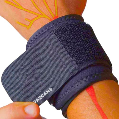 VAZCAN® 2x Muñequeras Ajustables con Cierre Autoadherente, Transpirables, Elásticas, Duraderas y Versátiles para uso Terapeutico o Deportivo