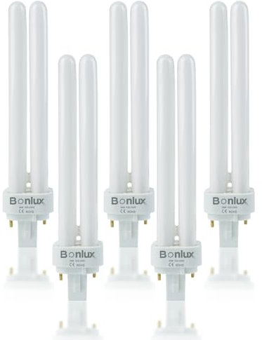 Bonlux 26W 6000K Kaltweiß PLC Glühbirne, AC220-240V G24d-3 Diode, 2pcs U-Rohr, 26W 1600lm Ersatz für 100W Halogen Glühbirne, CRI80+, nicht dimmbar, 5pcs Pack