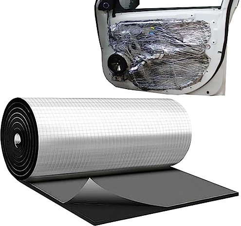 Dranng Hotte Isolation Phonique Coton | Anti-Bruit Auto-adhésif Automobile, Mousse À Cellules Fermées Imperméable, Accessoire D'amortissement De Véhicule Ignifuge pour Capot, Porte, Toit Et Pare-feu
