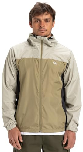 Quiksilver Hooded Windbreaker Jacket OVERCAST WINDBREAKER Men Beige XS
