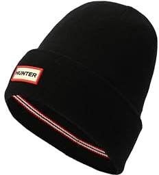 Hunter Unisex Adult Play Essential Cuff Beanie, Hat with Brand Logo, Comfortable & Warm Accessory Black