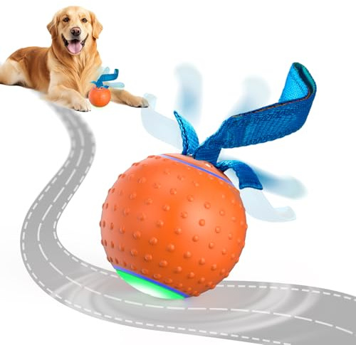 Pubialo Balle interactive pour chien - Jouet électrique et automatique pour les garder occupés - Balle couinante intelligente rechargeable pour chiens de grande et petite taille - Pour soulager