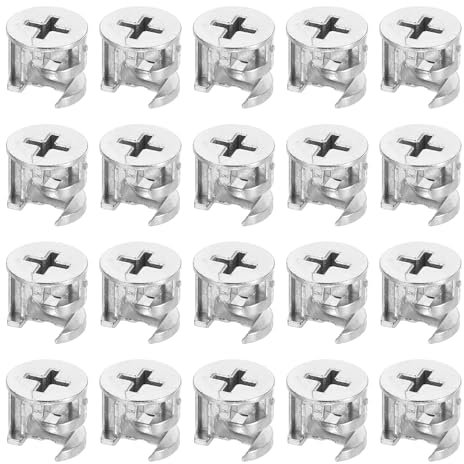 QUARKZMAN Tuerca de bloqueo de levas para muebles, 20 unidades de 15 x 13,5 mm, pieza de conexión, tuercas de contratuerca, herrajes para levas de muebles