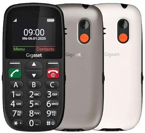 Gigaset GL395 Mobiltelefon – einfache Bedienung für Senioren, große Tasten & SOS-Notruftaste – Staub- & spritzwassergeschützt IP44 Schutzklasse – ohne Vertrag – 2,2 Zoll TFT-Farbdisplay, Titanium