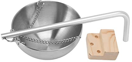 ZJchao Aromaterapia dell'Olio di Sauna, Accessori Sauna per Olio Essenziale per per di per in Acciaio Inossidabile Tazza di di Aromaterapia con Blocco in Legno per Sala (S)