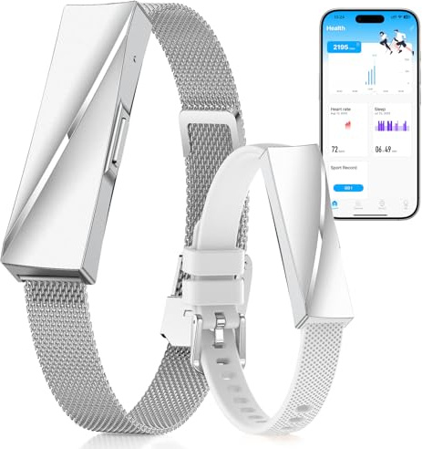 iSo Tech Smart Braccialetto Fitness Band senza Display, Smartwatch Fitness Tracker alla Moda Monitoraggio 24/7 Attività, Sonno Frequenza Cardiaca, Modalità Multisport, Autonomia 15 Giorni, IP68