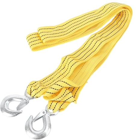 Garneck Cuerda de Remolque para Coche de Nylon Reforzado con Cinta Reflectante Nocturna Metros Toneladas Resistente para Emergencias Vehículos y Camiones Color Aleatorio Color Aleatorio