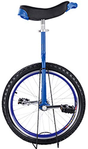 Enhjuling, 24/20/18/16 tums enhjulingar for vuxna, med extra tjocka däck i legering, justerbar sadel(Blu,20inches)