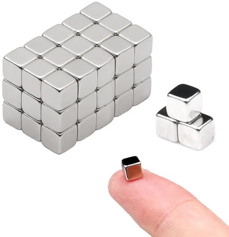 45 PCs Small Magnets for Crafts, Fridge & Whiteboard and DIY, 5x5x5mm | Small Magnets for Crafts Mini Magnets Small Square Cube Magnets Magnets for Crafts Fridge Magnet Strong Magnet