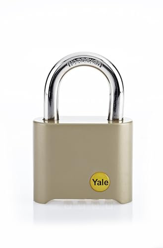 Yale Y126/50/127/1 Brass Combination Padlock, 50mm, Pack of 1, Suitable for Gates and garages