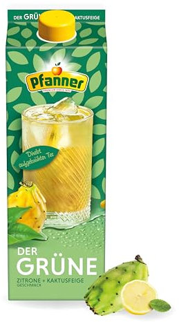Pfanner Der Grüne Zitrone-Kaktusfeige – Direkt aufgebrüht aus Grünteesorten und mit Zitronen- und Kaktusfeigensaft verfeinert (1 x 2 l)