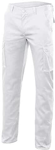 Velilla 103005S; Stretchhose mit Mehreren Taschen, Weiß, Größe 40
