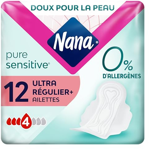 Nana PureSensitive Ultra Normal Plus Damenbinden mit Flügeln, 12 Stück