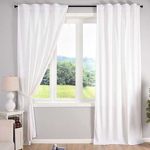 Gardinenbox Verdunkelung Tenda Milano in Velluto Opaco, Passanti, accorciabile, 100% Poliestere, Bianco, 2 Stück HxB 235x135 cm, 2 unità