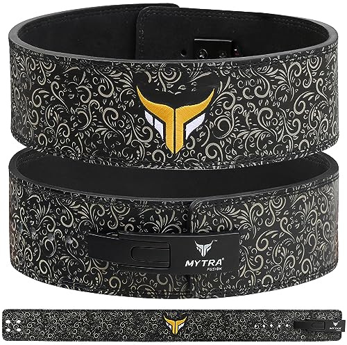 Mytra Fusion cintura palestra con fibbia cintura powerlifting per Palestra, Fitness, Allenamento, donna & cintura palestra uomo (Black, M)