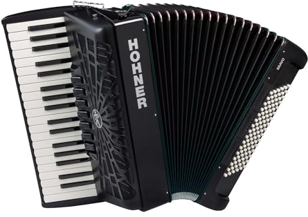 Hohner Bravo III 96 Chromatic Piano Key Accordion (Jet Black)