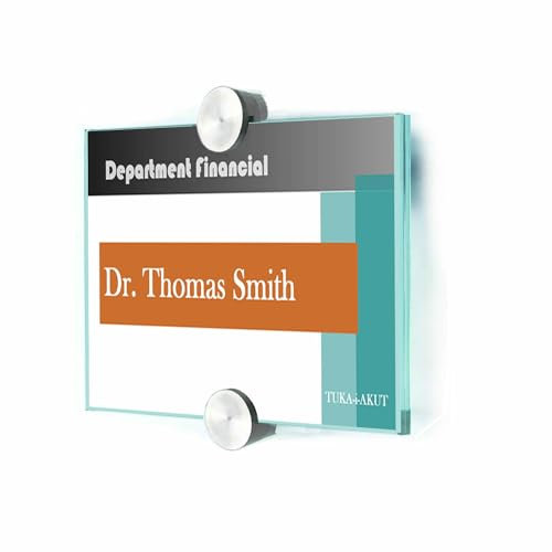 TUKA-i-AKUT A5 Placa para Puerta de Oficina, Acrílico Soporte para Carteles Informativos de 210mm x 148mm, Identificador para Puertas Letrero de Información para Montaje en Pared, TKD8301-A5-1x