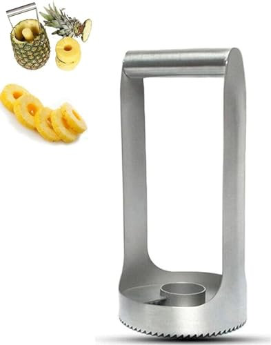 Éplucheur de coupe-ananas pour un retrait facile du noyau, trancheuse d'ananas en acier inoxydable de qualité alimentaire, machine à tirer avec anneau de couteau double couche à haute efficacité