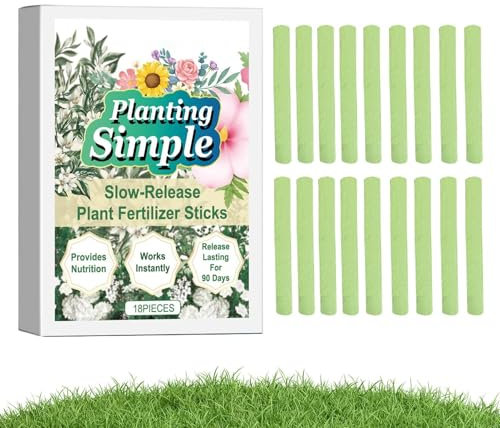 Plant Fertilizer Sticks - Garden Plant Fertilizer Sticks,18X Plant Food Fertilizer Sticks, Easy Plant Care for All Indoor Flowering Houseplants