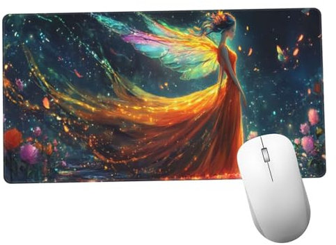 Amarillo Alfombrilla Ratón 1400x600x3mm Alfombrilla Raton XXL con Base de Goma Antideslizante, Accesorios Gaming Cute, Ordenador Gamer Regalos, Mouse Pad Gaming Mejora La Precisión Y La Velocida Y952