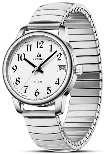 LN LENQIN Damen Uhren Damen Uhr Edelstahl Wasserdicht Uhren für Frauen Analog Quarz Armbanduhr Expansion Band