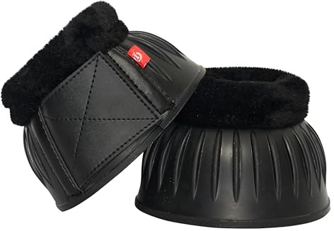 Imperial Riding IRH Bells Cloches de Cheval en Caoutchouc Naturel Absorbant Les Chocs et Anti-frottements avec Bord Souple sécurisé et Robuste pour coupleur d'entraînement, Noir, M