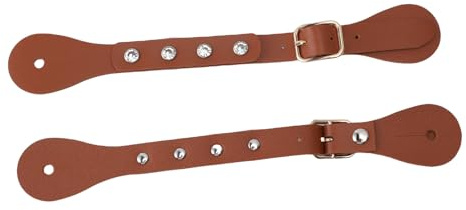 YUYTE Vintage Rhinestone Spur Straps Syntetiskt Läder Bootsremmar för