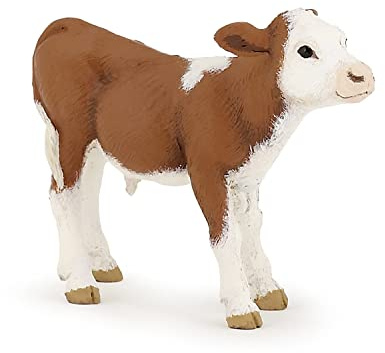 Papo - Statuina Vitello Simmental Realistica Giocattolo per Bambini - 3 Anni + - Collezione Vita in Fattoria - Gioco Educativo Animali della Fattoria - Idea Regalo Giocattolo Bambina Bambino