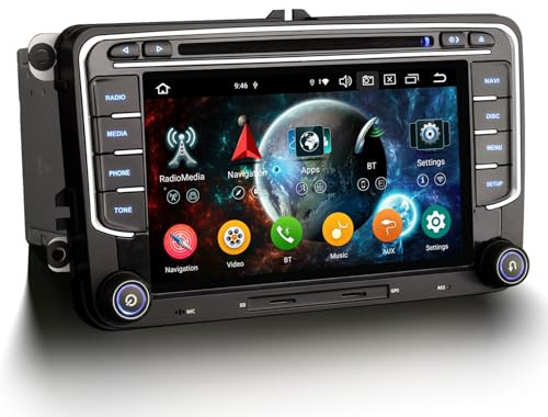 ERISIN 8-tum 4/64 GB 6-kärnig Android 14 bilradio för VW Passat B6 Caddy Golf 5/6 T5 Tiguan Bora Seat Skoda GPS Navi Carplay Android Auto DSP Bluetooth A2DP WiFi Radio DAB+